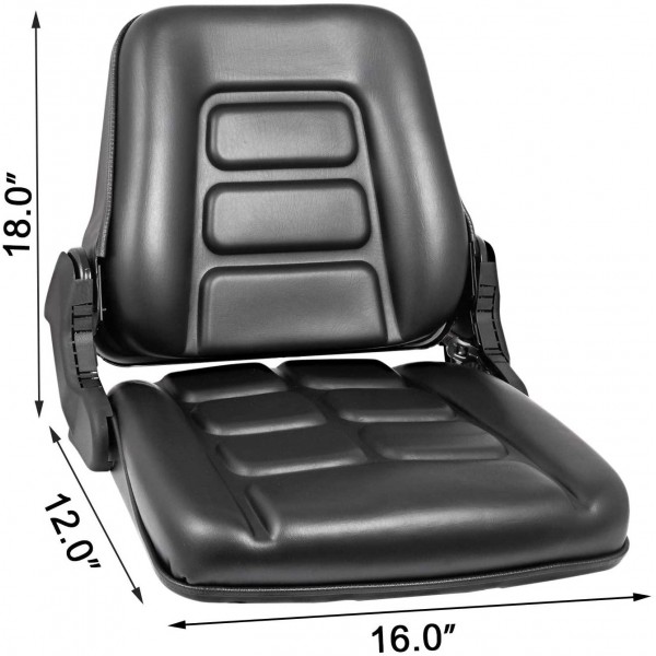 Bestauto Universal Forklift Seat Folding Replacement, Fulll Suspension Seat With 180° Adjustable Backrest Angle, Fits Most Heavy Mechanical Seat