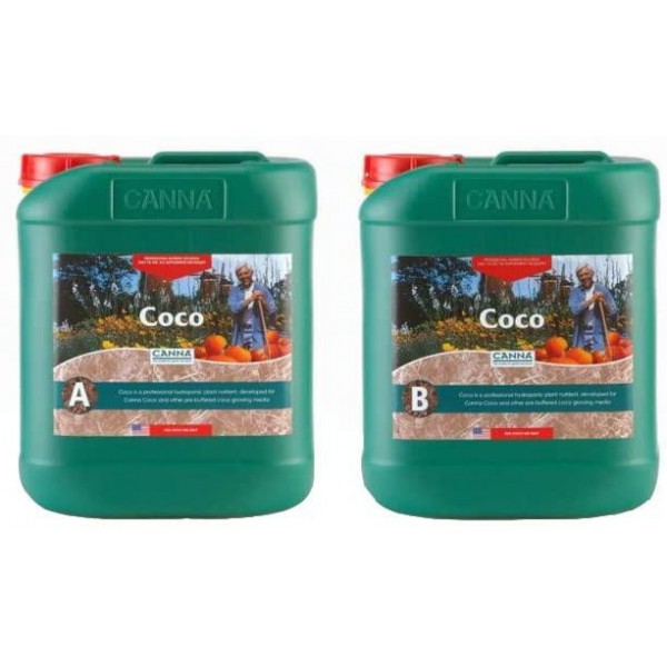 CANNA CA1280 5 L Coco Part A & B-Veg & Bloom Nutrient-Developed for Run to Waste Growth, Green