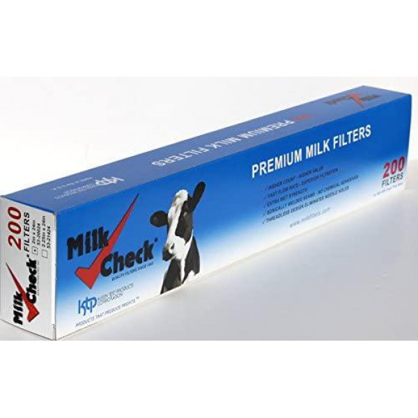 Milk Check Premium Milk Filter 2 1/4 x 24 Sock. 800 Milk Filters per Case. Compare at 23 Cents per Filter