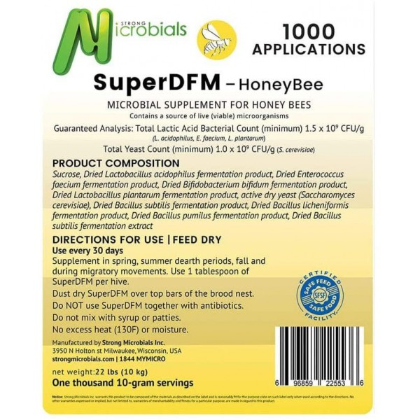 SuperDFM 10kg_bar_696859225536 Honeybee Probiotic Supplement, 22 lb