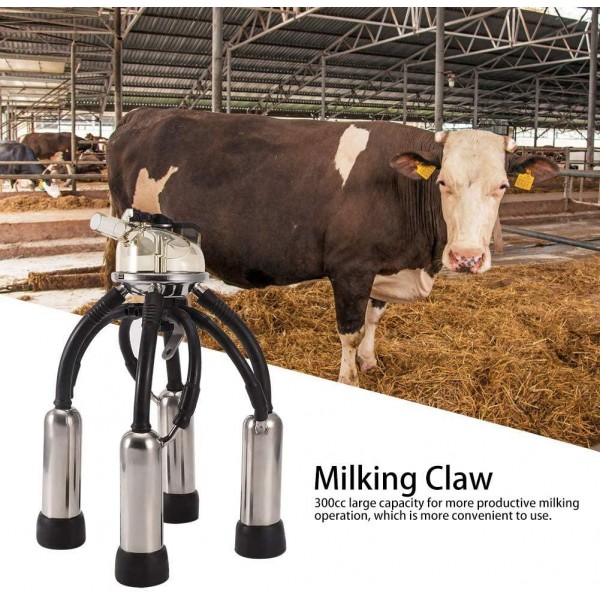 Znyo Milk Collector, Milking Stainless Steel Milking Operation Stainless Pc+Stainless Steel Made for Milk Machine