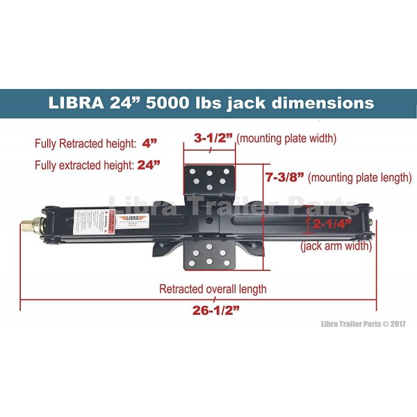 LIBRA Set of 4 5000lbs RV Trailer Stabilizer Leveling Scissor Jacks w/Dual Power Drill sockets & mounting Hardware Set