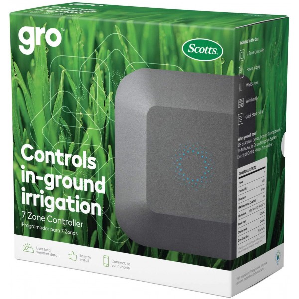Gro 7 Zone Controller from Scotts - Sprinkler/Irrigation Controller, Works with Alexa and Google Assistant (First Generation)