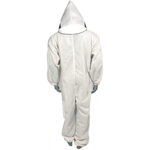 Three Layer Beekeeping Ventilated Suit and Jacket Fully Protection Beekeepers Ultra Ventilated Bee Suit and Bees Jacket with Fencing Veil and Round Veil (XL, White Fencing Veil)