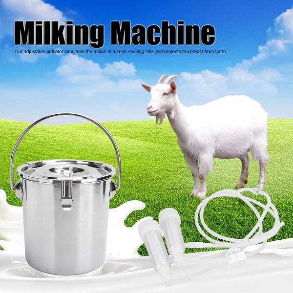Aqur2020 Milking Machine Kit, 3L Electric Milking Machine Kit Portable Impulse Adjustable Pasture Device for Ewe Goat 100‑240V (1#)