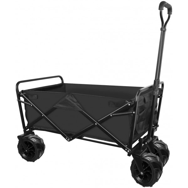 Wagon Collapsible with Beach Wheels Outdoor Utility Folding Camping Beach Cart Heavy Duty