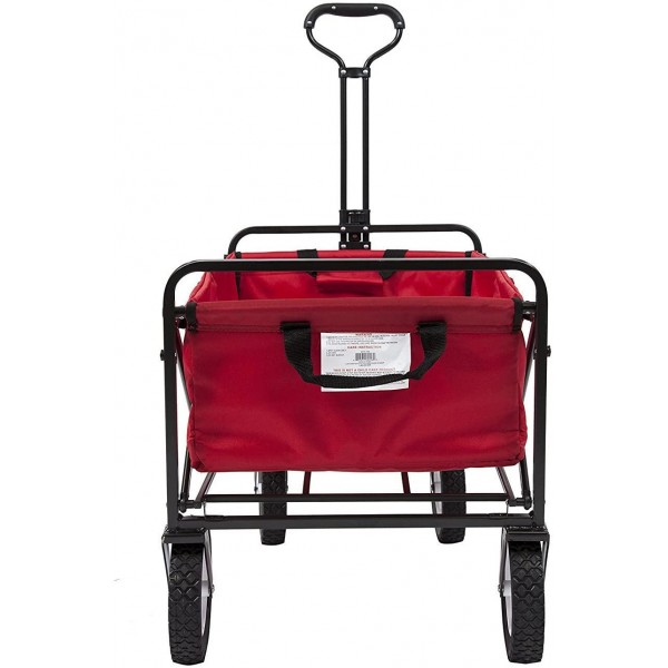 Meda 40848 | Collapsible Folding Outdoor Utility Wagon Cart (Red)