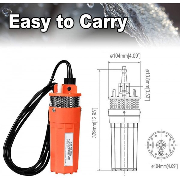 ECO-WORTHY 100W Deep Well Submersible Pump Kit with 6Ah LiFePO4 Lithium Battery, Large Flow Solar Water Pump + 100W Solar Panel Kit + 12V Battery for Deep Well, Irrigation, Human Animal Using Water