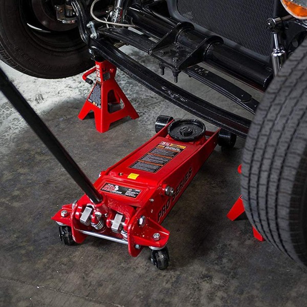 BIG RED T43006 Torin Steel Jack Stands (Fits: SUVs and Extended Height Trucks): 3 Ton (6,000 lb) Capacity, Red, 1 Pair