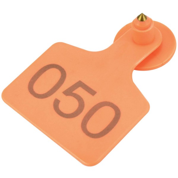 500 Sets Livestock Numbered Plastic Ear Tags for Cattle Cow Calves Bull Animal Identification TPU Earring Tagger (Orange) with 1 pcs Pliers Applicator