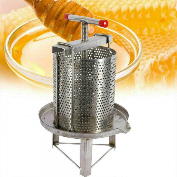 Eapmic Honey Presser Stainless Steel Manual Honey Press Extractor Household Wax Press Machine Beekeeping Presser, Cider, Wine, Grape, Apple Press Extractor for Wine and Juice Making