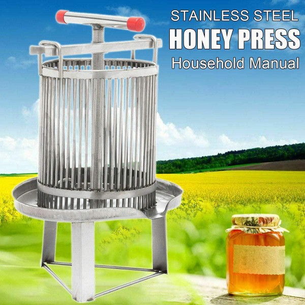 Eapmic Honey Presser Stainless Steel Manual Honey Press Extractor Household Wax Press Machine Beekeeping Presser, Cider, Wine, Grape, Apple Press Extractor for Wine and Juice Making