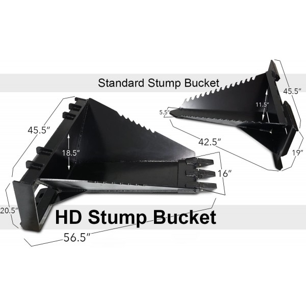 Titan Stump Bucket Tree Spade Scoop Digger Skid Steer Bobcat Attachment Pull