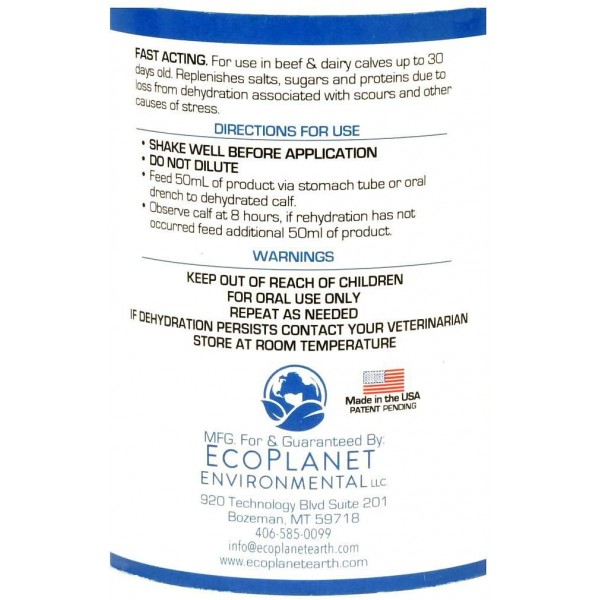 EcoPlanet Environmental Sx Calf Oral Electrolyte and Nutritional Supplement for Beef and Dairy Calves