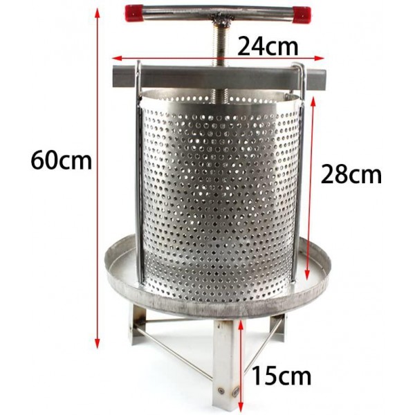TFCFL Universal Household Manual Bee Honey Press Presser Wax Machine for Beekeeping Agriculture Vertical Stripe Silver (60cm/23.6'')