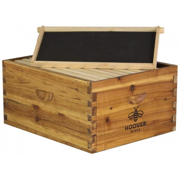 Hoover Hives 10 Frame Langstroth Beehive Dipped in 100% Beeswax Includes Wooden Frames & Waxed Foundations (2 Deep Boxes, 1 Medium Box)(Fully Assembled)