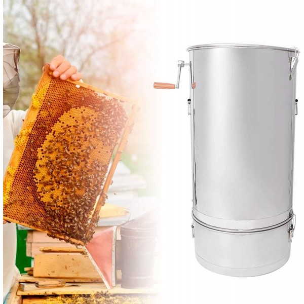 Aqur2020 Manual Honey Extractor Stainless Steel Manual Honey Separator Centrifuge Beekeeping Accessory Stainless Steel Mesh Strainer Durable Highly Resistant Rust Oxidation