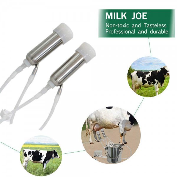 Cow Milking Machines Pulsation Automatic - Household Goat Milking Supplies Vacuum Pump Milk Squeeze Soft for Nipples Silicone Hose and 304 Stainless Steel Portable Bucket 7L Pulse Equipment (Cow)