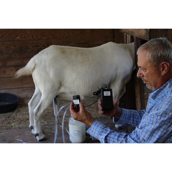 Milk Machine Rechargeable Vacuum-Manual Pulse Goat Sheep Cow 1/2 Gallon Dansha Farms PATENT US9,635,830 B2