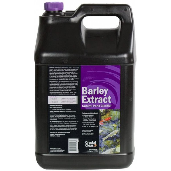 CrystalClear Barley Extract Concentrate - Natural Liquid Pond Clarifier - 2.5 Gallons Treats Up to 160,000 Gallons