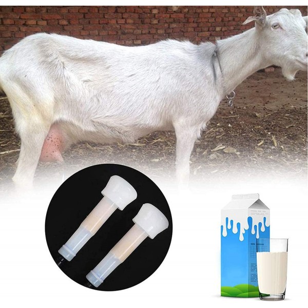QHWJ 2L Goat Cow Milking Machine, Electric Small Portable Vacuum Milker Kit with Stainless Steel Milk Barrel, 2 Teat Cups and Cleaning Brush,Goat