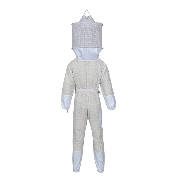 Ultra Breeze Bee Suit-Round Veil 3 Layers White Mesh & Cotton Bee Protective Clothing for Beekeepers, Apiary Suit-2XL