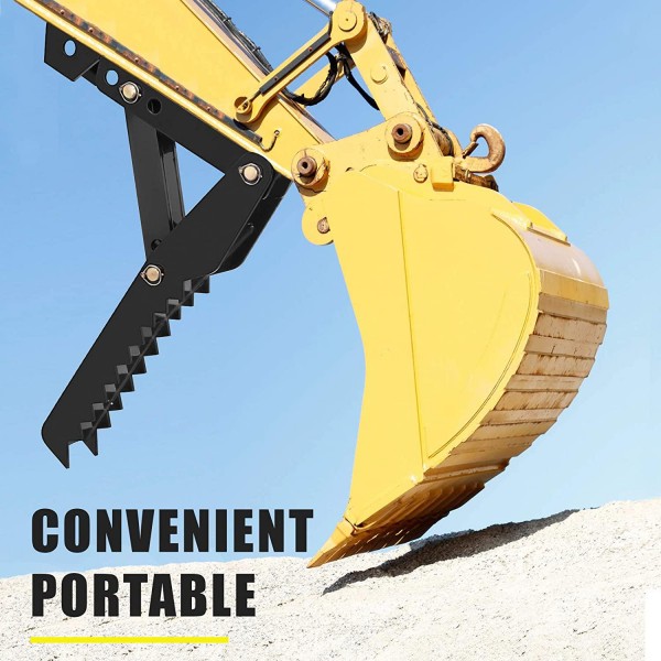 Mophorn Backhoe Thumb 36 inch Hydraulic Backhoe Excavator Thumb Attachments Adjustable Boom Tractor Excavator Weld On 5/8 inch Teeth Thick Steel Plate Assembly 12MM Bolt-On Design