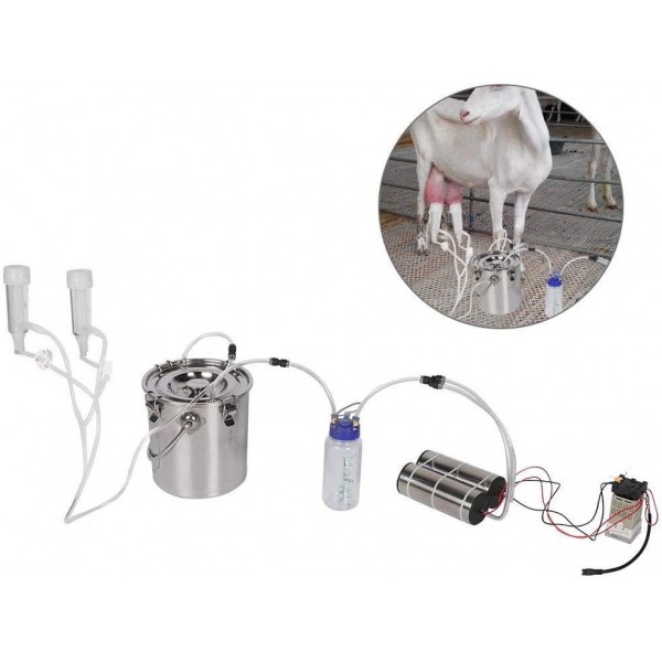 Yutiny 5L Electric Milking Machine Portable Goat Sheep Ewes Milker Cow Milking Kit Impulse Milking Machine for Home Small-scalefarm