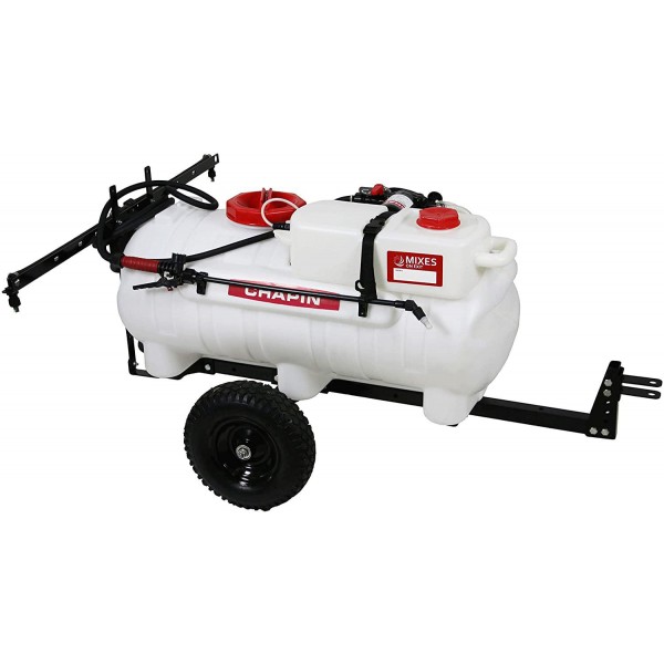 Chapin International. 97761 Chapin Presents The First-Ever Clean-Tank Tow Behind Spraying System, 25-Gallon Sprayer, Translucent White