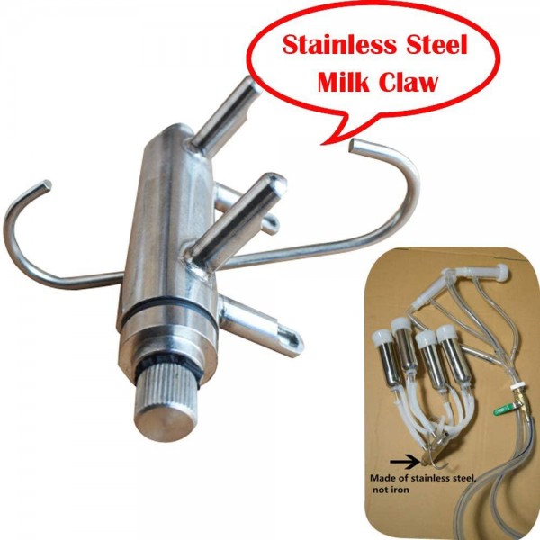 INTBUYING 25L Electric Piston Cow and Goat Milker 550W with Regulator and Stainless Steel Bucket 110V Farm Suction Milking Machine