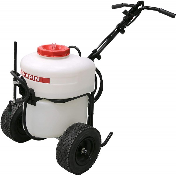 Chapin 97902 12 Gallon Battery Operated Push Sprayer, 12 gallons, Translucent White