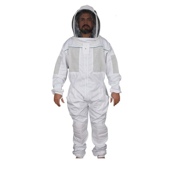 OZ ARMOUR Beekeeping Suit Ventilated Poly Cotton Extra Cool Beekeeper Costume Kit with 2 Hoods Fencing/Folding & Round Brim Hat (4-XL)
