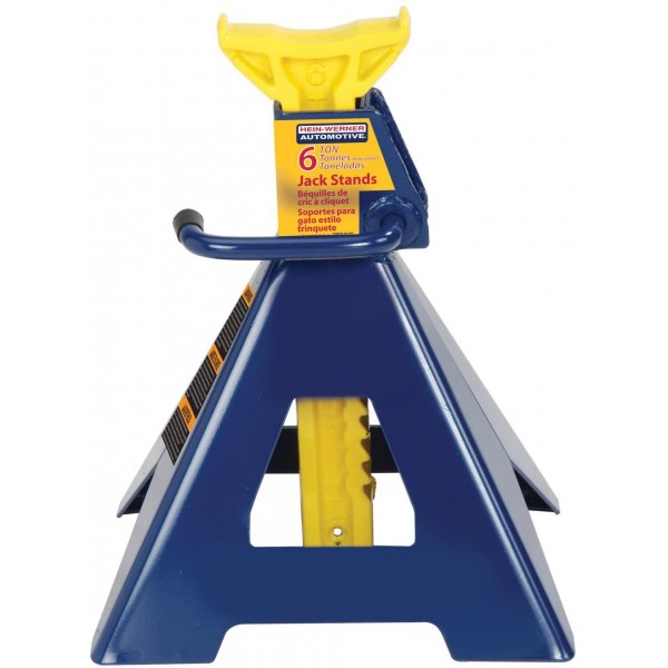 Hein-Werner HW93506 Blue/Yellow Jack Stands, 6 Ton Capacity (Set of 2)