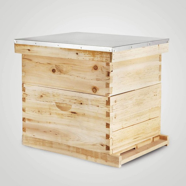 Happybuy Bee Hive 20 Frame,Beehive Box 10 Deep and 10 Medium Frames, Langstroth Wooden Beehive Kit for Beginners and Pro Beekeepers