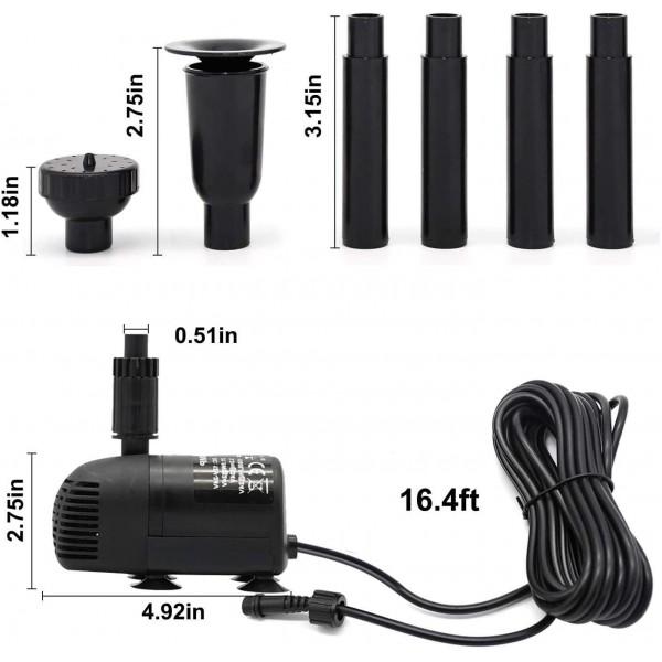 Solar Fountain Water Pump Kit 30 W, Lift 8.5 FT Submersible Powered Pump and 30 Watt Solar Panel for Sun Powered Fountain, Pond Aeration, Hydroponics, Garden Decoration, Aquaculture(Battery Backup)