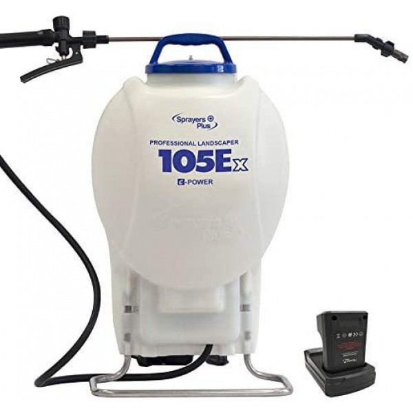 105Ex Effortless Backpack Sprayer - 20V Lithium Long Battery Life with High Grade Seals & O-Ring, Brass Wand & Nozzle