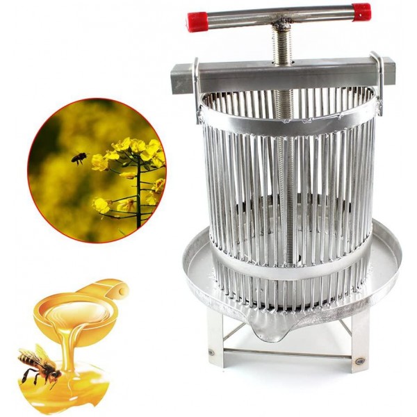 TFCFL Universal Household Manual Bee Honey Press Presser Wax Machine for Beekeeping Agriculture Vertical Stripe Silver (55cm/21.7