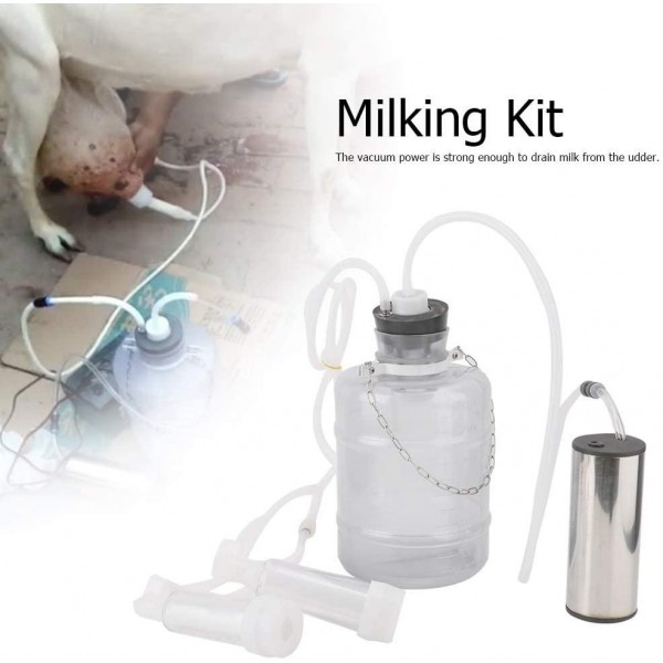HEEPDD Electric Milking Machine Kit, 3L High Configuration Minitype Milker Machine Household Electric Goat Sheep Cow Milking Machine with Vacuum-Pulse Pump
