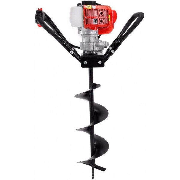 XtremepowerUS 43cc Gas Posthole Digger One Man Auger Post Hole Digging Fence Post Dirt Tree with 8