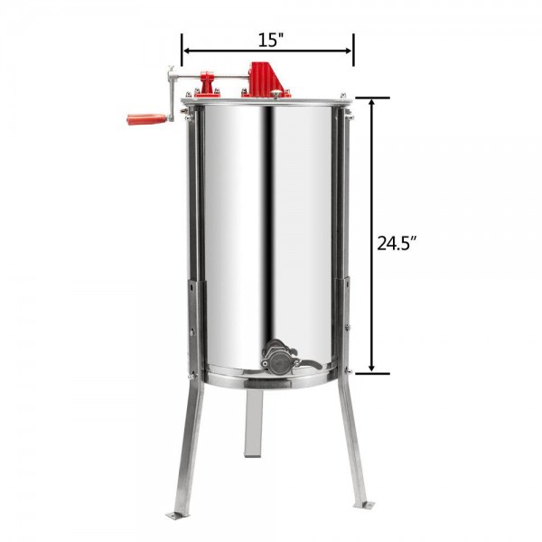 VINGLI 2 Frames Manual Honey Extractor Separator, Food Grade Stainless Steel Honeycomb Spinner Drum Crank by Hand with Adjustable Height Stands, Beekeeping Pro Extraction Apiary Centrifuge Equipment