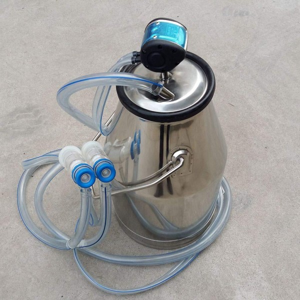 Wotefusi Industrial Argricultural New Portable Stainless Steel Farm Ewe Dairy Milking Milker 25L Milk Bucket Tank Container Barrel Set Kit Compatible with Many Vaccum Pump