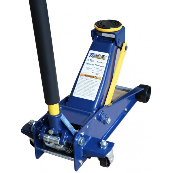 Heavy duty 3 Ton Floor Jack, Steel Hydraulic Service Jack Quick Rise With Double Pump Quick Lift, Blue HT3300