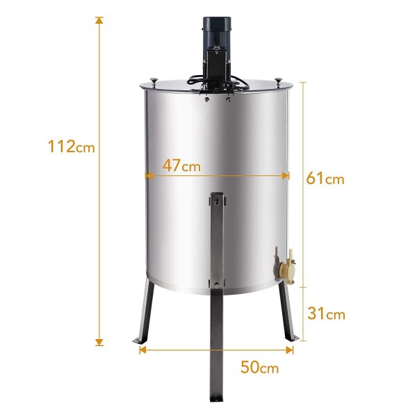 CO-Z Electric Honey Extractor SS Beekeeping Equipment Spinner Drum with Stand (4 Frame)