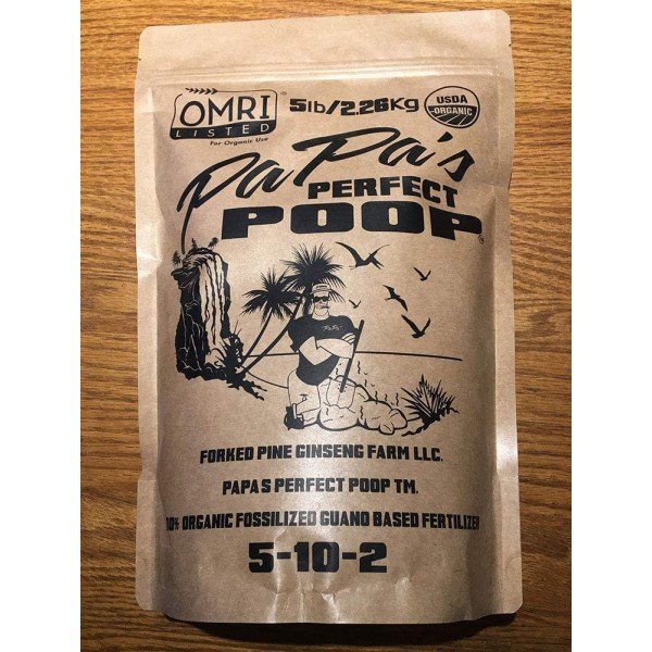 5lb. Papas Perfect Poop 100% Organic Plant Food & Fertilizer. Patented & OMRI Listed - 5lb Bag