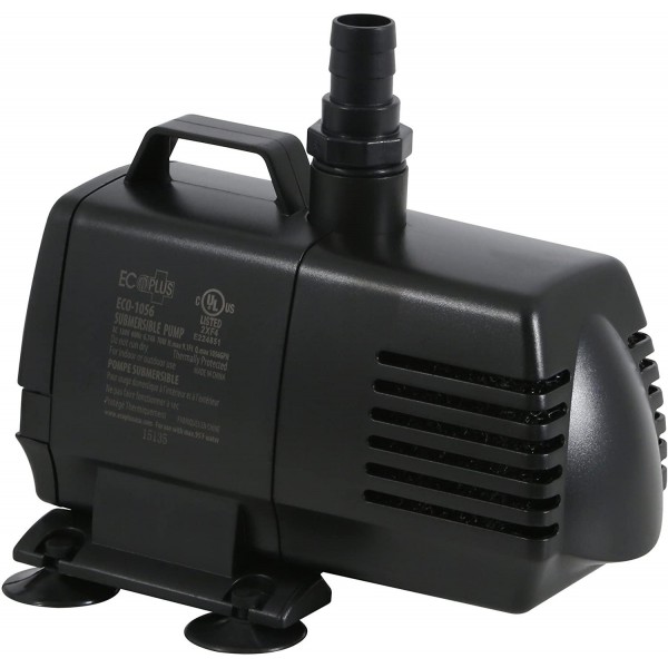 EcoPlus 728320 NGW 1056 FixedFlow Sub/Inline Pump 1083GPH, 1083 GPH, Black