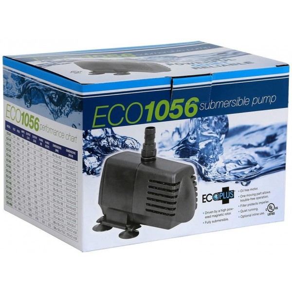 EcoPlus 728320 NGW 1056 FixedFlow Sub/Inline Pump 1083GPH, 1083 GPH, Black