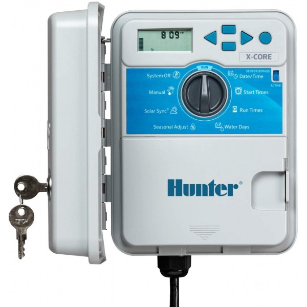 Hunter Industries XC800 X-Core 8-Station Outdoor Irrigation Controller, Gray
