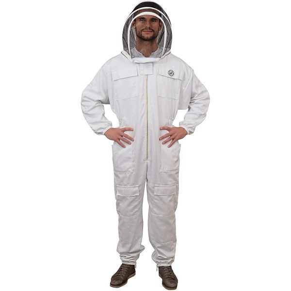 Humble bee 411 Polycotton Fencing Veil Beekeeping Suit, Arctic White