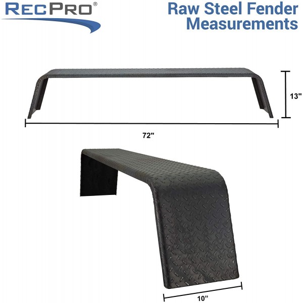RecPro Steel 14 Gauge Diamond Tread Plate Tandem Axle Trailer Fenders 10