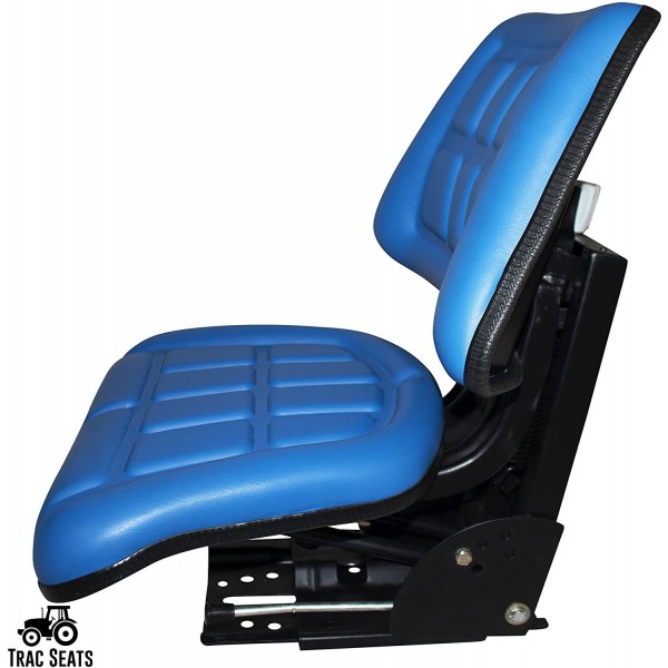 Blue TRAC SEATS Brand TRIBACK Style Universal Tractor Suspension SEAT with TILT FITS Ford/New Holland 4000 4100 4110 4330 4600 4610 (Same Day Shipping - Delivers in 1-4 Business Days)